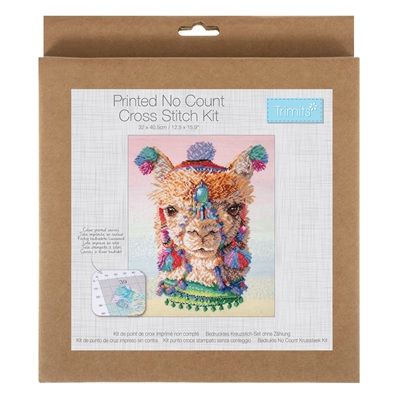 Printed Cross Stitch Kit: Large: Alpacas GCSP8