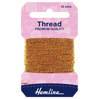 H1002\12 Glitter Thread: 10m: Dark Gold..