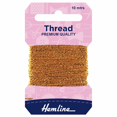 H1002\12 Glitter Thread: 10m: Dark Gold