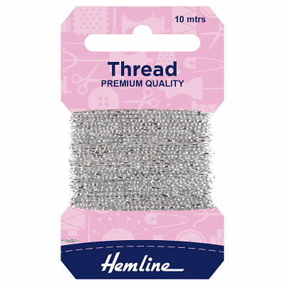 H1002\13 Glitter Thread: 10m: Silver..