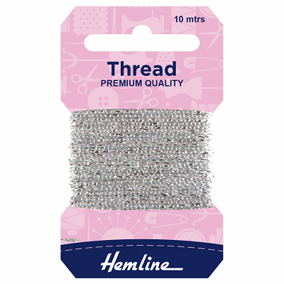 H1002\13 Glitter Thread: 10m: Silver