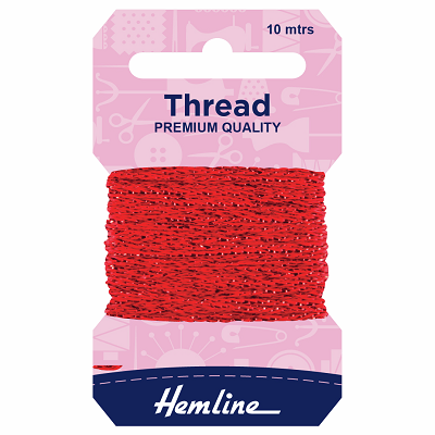 H1002\14 Glitter Thread: 10m: Red..