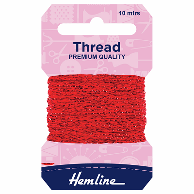 H1002\14 Glitter Thread: 10m: Red