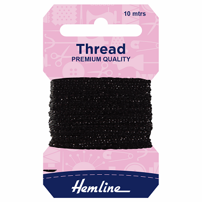 H1002\18 Glitter Thread: 10m: Black..