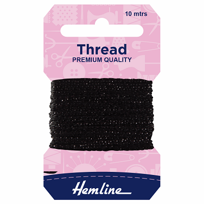 H1002\18 Glitter Thread: 10m: Black