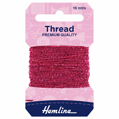 H1002\25 Glitter Thread: 10m: Fuchsia