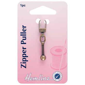 H164.01 Zip Pull: Ball - Bronze..