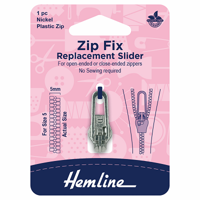 H167.01.NK -  Zip Fix: For Plastic: Size 5: Nickel