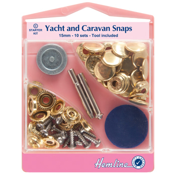 H409GD Yacht Snaps - Gold, 15mm