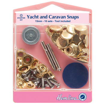 H409GD Yacht Snaps - Gold, 15mm..