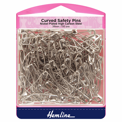 H418.2 .150 Curved Safety Pins: Value Pack: 38mm: 150 Pieces..