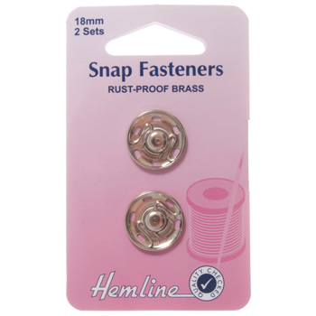 H420.18 Sew On Snap Fasteners: Nickel - 18mm 