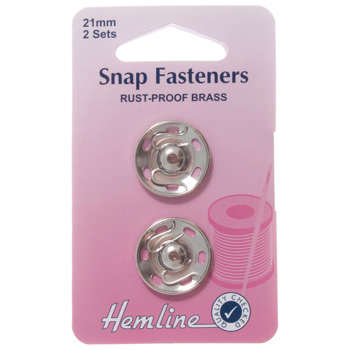 H420.21 Sew On Snap Fasteners: Nickel - 21mm 