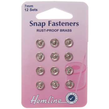 H420.7 Sew On Snap Fasteners: Nickel - 7mm 