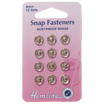 H420.9 Sew On Snap Fasteners: Nickel - 9mm.. 