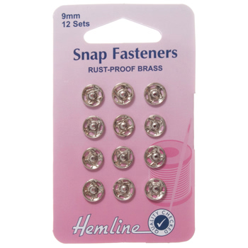 H420.9 Sew On Snap Fasteners: Nickel - 9mm 