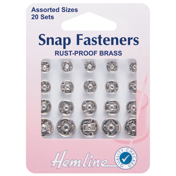H420.99 Sew On Snap Fasteners: Assorted - Nickel.. 