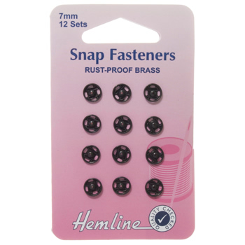 H421.7 Sew On Snap Fasteners: Black - 7mm ..