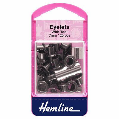 H437/BLK Eyelets: 7mm: Black: 20 Pieces..