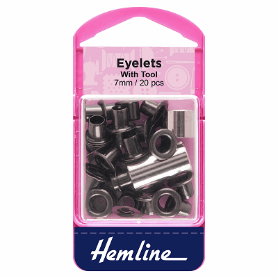 H437/BLK Eyelets: 7mm: Black: 20 Pieces