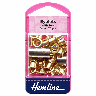 H437/BRA Eyelets: 7mm: Gold/Brass: 20 Pieces..