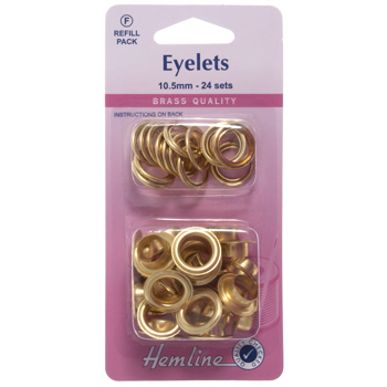 H438PR.10.G Eyelets Refill Pack: Gold/Brass - 10.5mm (F) 