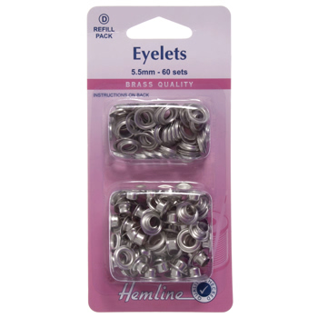 H438PR.5.N Eyelets Refill Pack: Nickel/Silver - 5.5mm (D) 