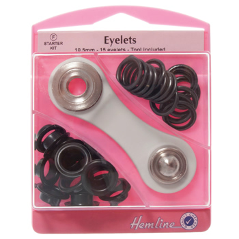 H438P.10.B Eyelets Starter Kit: Black - 10.5mm (F) ..