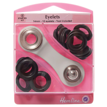 H438P.14.B Eyelets Starter Kit: Black - 14mm (G) 