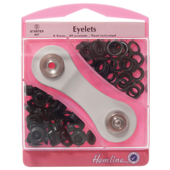 H438P.5.B Eyelets Starter Kit: Black - 5.5mm (D).. 