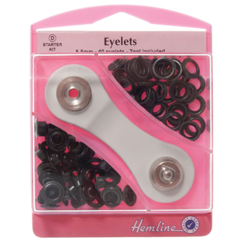 H438P.5.B Eyelets Starter Kit: Black - 5.5mm (D) 