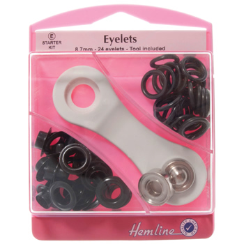 H438P.8.B Eyelets Starter Kit: Black - 8.7mm (E) 