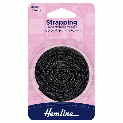 H450.32.B Strapping: 1.5m x 32mm: Black..