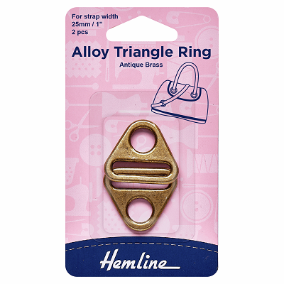 H4519.BR Alloy Triangle Rings: 25mm: Brass: 2 Pieces..