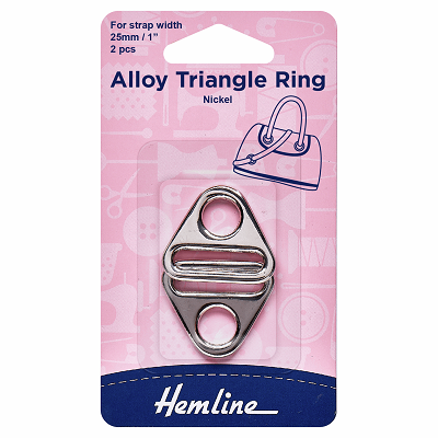 H4519.NK Alloy Triangle Rings: 25mm: Silver: 2 Pieces