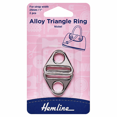 H4519.NK Alloy Triangle Rings: 25mm: Silver: 2 Pieces..