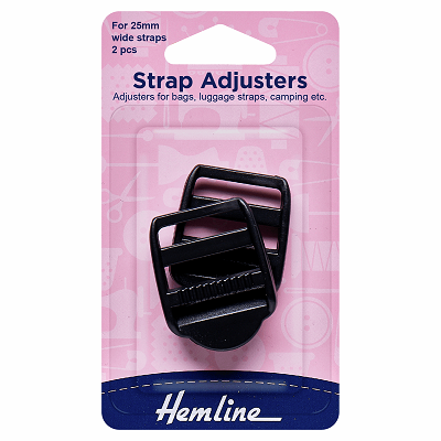 H451.25.B Strap Adjustable Buckle: 25mm: Black: 2 Pieces..