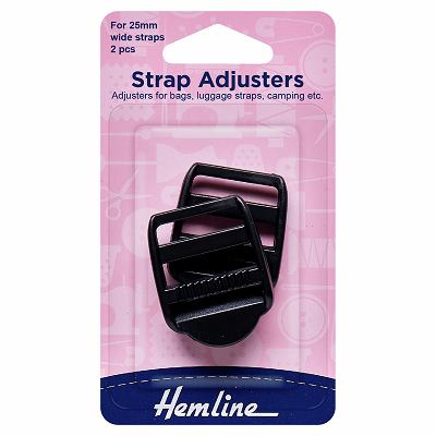 H451.25.B Strap Adjustable Buckle: 25mm: Black: 2 Pieces