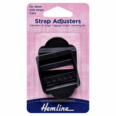 H451.32.B Strap Adjustable Buckle: 32mm: Black: 2 Pieces