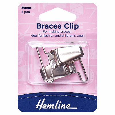 H457.NK Braces Clip: 30mm: Nickel: 2 Pieces..
