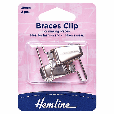 H457.NK Braces Clip: 30mm: Nickel: 2 Pieces