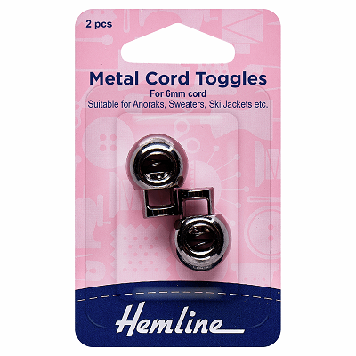 H459.BK Adjustable Cord Toggles: 6mm: Black..