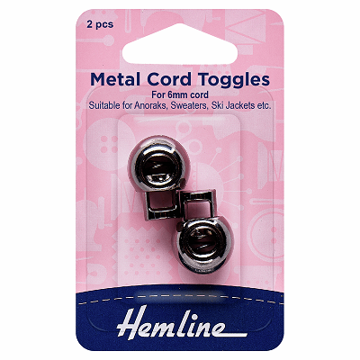 H459.BK Adjustable Cord Toggles: 6mm: Black