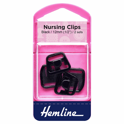 H4605.BK Nursing Clip: 12mm: 2 Sets: Black..