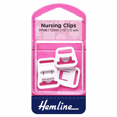 H4605.WH Nursing Clip: 12mm: 2 Sets: White..