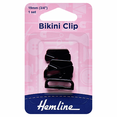 H461.B Bikini Clip: 19mm: Black..