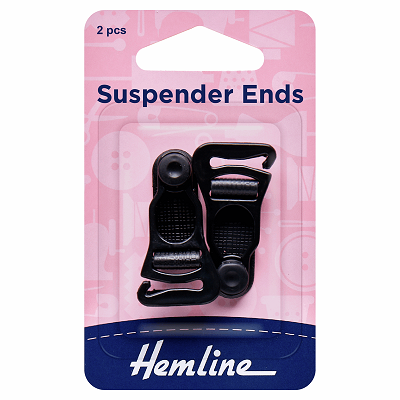 H464.BLK Suspender Ends: Black: 1 Pair