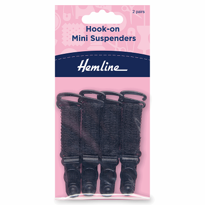 H464.MB Hook-on Mini Suspenders: Black: 2 Pairs..