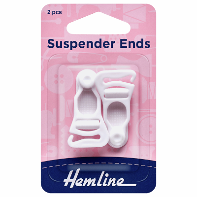 H464.WHT Suspender Ends: White: 1 Pair