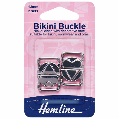 H465.NK  Bikini Buckles: 12mm: Nickel: 2 Sets